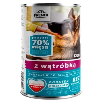 Slapjā suņu barība Frendi — aknu gabaliņi smalkā mērcē, 1,25 kg iepakojums