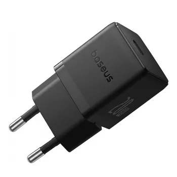 Sienas lādētājs Baseus Rychlon 20W — 1× USB-A, 1× USB-C, PD un QC 3.0