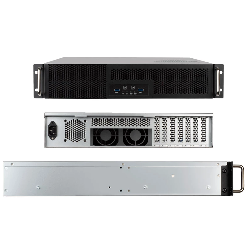 SilverStone RM23-502 Rackmount Server Korpus, ATX, USB 3.0 - 2U - melns