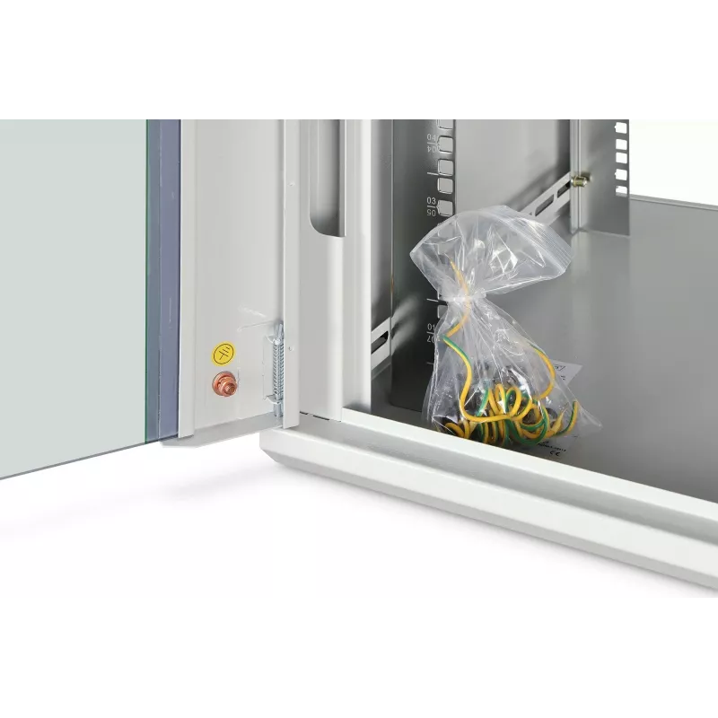 Sienas stiprinājuma skapis DIGITUS Dynamic‑N 7U 19 collu 600x600 mm, neizmontēts, IP20, atslēgas slēdzene