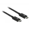 Delock 84844 Thunderbolt 3 USB-C vads, spraudnis uz spraudni, 40 Gbps, 5 A, 0,5 m, melns