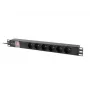 Rack PDU LANBERG PDU-06E-0200-IEC-BK 1U 10A 6x PL strāvas sadalītājs