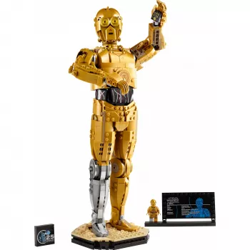 LEGO būvējama figūra Star Wars C-3PO modelis 75398 — 1138 gab., 380 mm displeja kolekcionējams