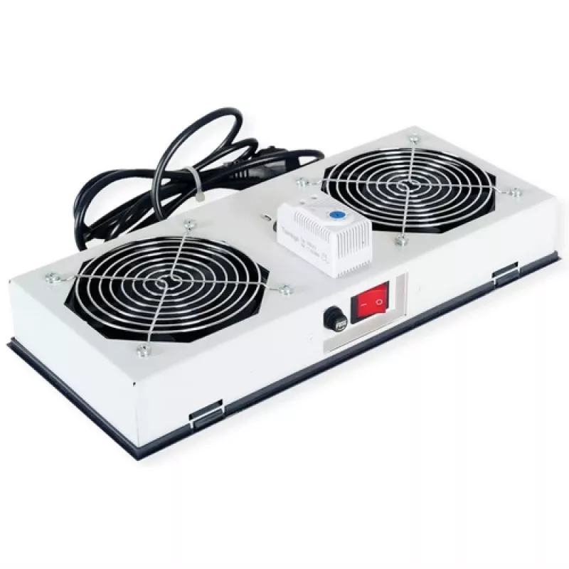 ROLINE ventilatora bloks 26.21.0019 — 2 ventilatori 19 inch sienas korpusam, pelēks