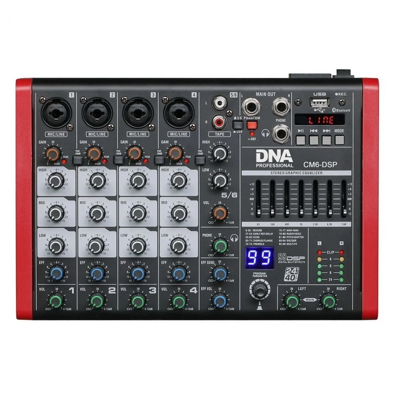 Audio mikseris DNA CM6-DSP USB MP3 Bluetooth