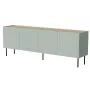 Kumode FELLINI 2000×400×700 mm, olīvu krāsa ar eļļotu ozola virsmu, MDF rāmis