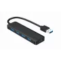 USB centrmezgls Gembird 4-portu USB 3.1 (Gen 1) — 4 porti, USB 3.2 Gen 1 Type-A, 5V/2.1A, 109×30×10 mm, melns