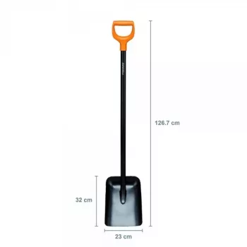 Fiskars Solid metāla lāpsta ar D-veida rokturi
