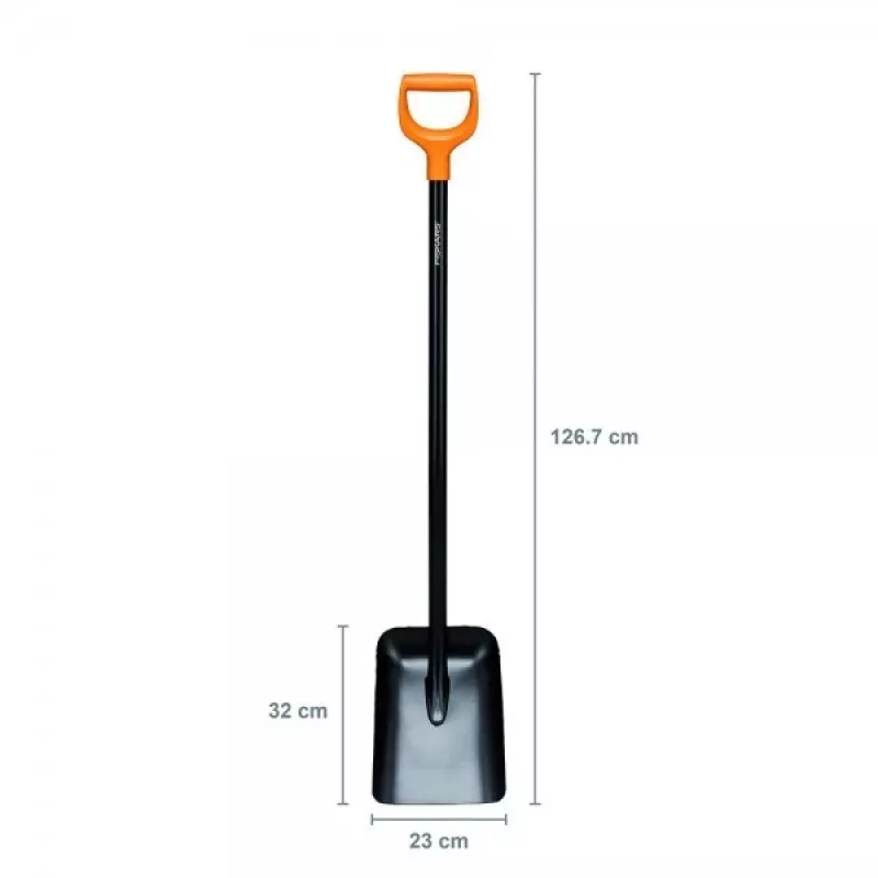Fiskars Solid metāla lāpsta ar D-veida rokturi