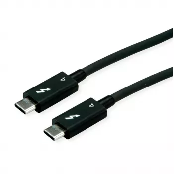 USB kabelis ROLINE 11.02.9043 0,5m USB 3.2 Gen 1 USB-C Melns