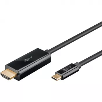 Goobay USB-C uz HDMI kabelis 4K 60 Hz 1 m melns