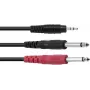 Audio adaptera kabelis Omnitronic 3.5mm uz 2×3.5mm, ECO sērija, 3 m