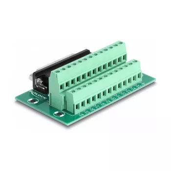 DeLOCK D-Sub 25 sieviešu uz spaiļu bloku DIN sliedei 51mm x 86mm x 30mm