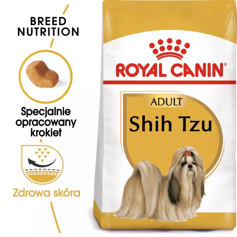 Sausā suņu barība Royal Canin Shih Tzu Adult 1,5 kg — mājputni, 24% olbaltumvielas, 20% tauki, pieaugušiem Shih Tzu