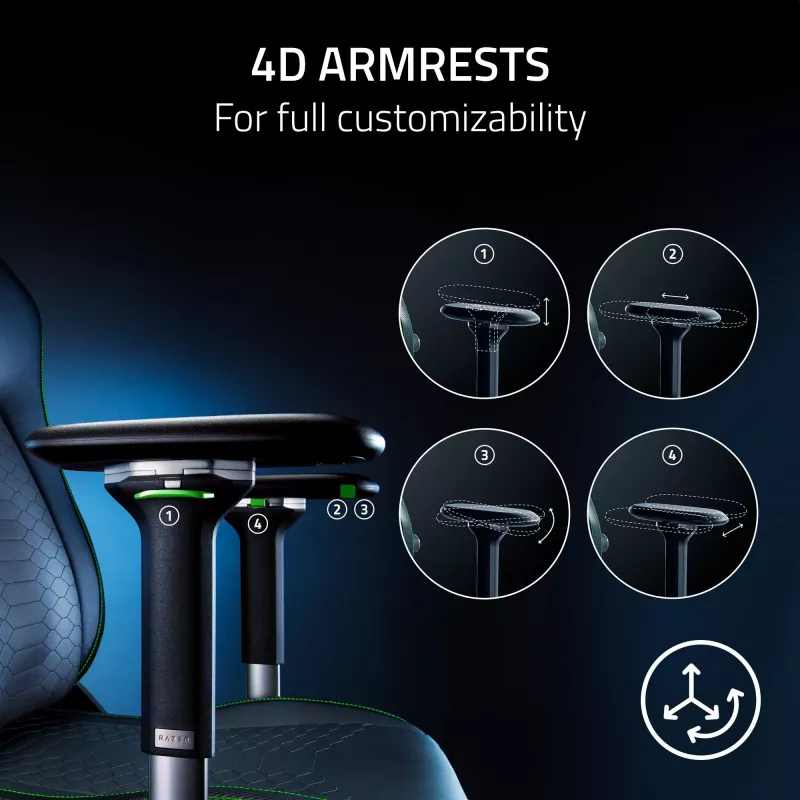 Spēļu krēsls Razer Iskur V2 Padded seat Melns