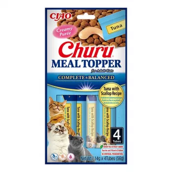 Slapjš kaķu gardums INABA Churu Meal Topper Tuna ar Scallop 4 x 14 g