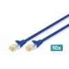 DIGITUS CAT 6A S/FTP tīkla kabeļu (patch) komplekts DK-1644-A-0025-B-10, 0,25 m, zili, 10 gab.
