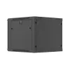 Sienas stiprinājuma 19 inch skapis 9U 600x600 mm melns ar perforētām durvīm