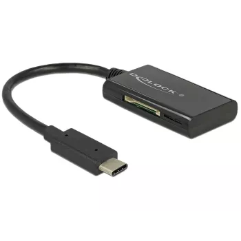 Delock USB 3.1 Gen 1 karšu lasītājs ar USB Type-C vīrišķo savienotāju, 4 sloti