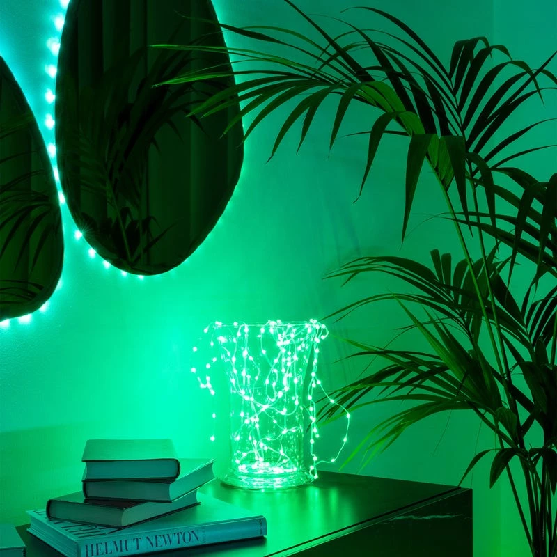 LED vītne Twinkly TWD200STP-TEU daudzkrāsaina iekštelpām, 5 cm solis, IP20, caurspīdīgs kabelis