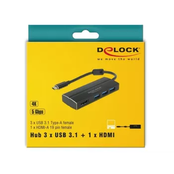 Dock DeLOCK 63931 — USB-C HDMI + 3x USB 3.0