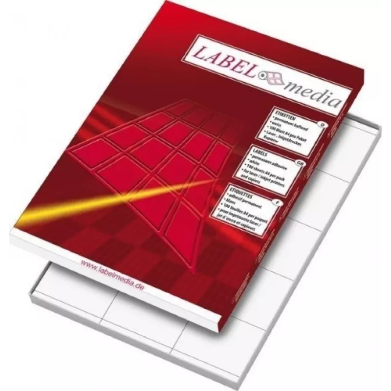 Ddhesive etiķetes LabelMedia, A4, Baltas, 70x37.1 mm, (24) (100) 0707-758