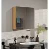 Pie sienas montējama vannas istabas skapja virspuse POLA 2DL ARTISAN — ozola krāsā, 600×220×600 mm, 3 plaukti