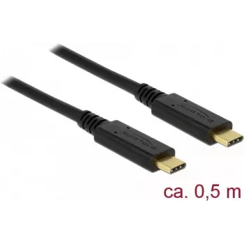 USB kabelis DeLOCK 85529 USB 3.2 Gen 2 0,5 m USB-C melns