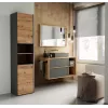 Brīvstāvošs vannas istabas skapis Top e Shop S40 ANTRACĪTS/ARTISĀNS, 400×300×1700 mm, 6 plaukti, 2 durvis
