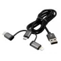 Exsys EX-K1403-2 3-in-1 USB kabelis ar Lightning, Micro-USB un USB-C melns