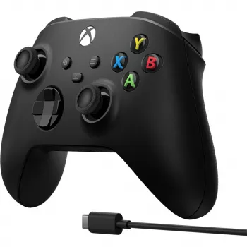 Microsoft Xbox Wireless Controller + USB-C kabelis Melns Spēļu kontrolieris Analogs / Digitāls PC, Xbox One, Xbox One S, Xbox One X, Xbox Series S, Xbox Series X