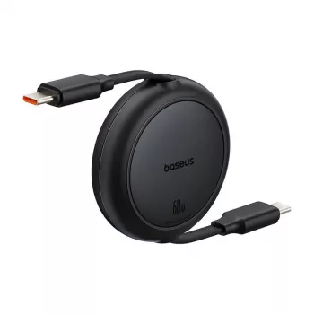 Baseus Free2Pull Mini USB-C uz USB-C kabelis, 60W, 1m, melns