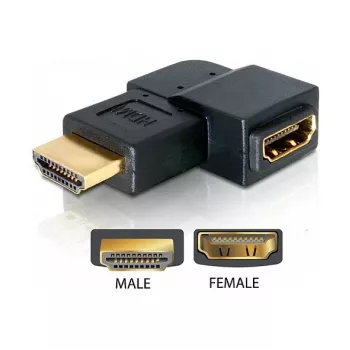 HDMI adapteris vīrietis-sieviete 90° pa kreisi DeLOCK 65077