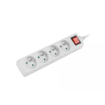 Pagarinātājs Lanberg PS1-04E-0150-W 1.5m 4 Franču Kontaktligzdas Balts