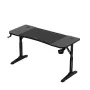 Gaminga galds huzaro Hero 3.6 — taisnstūra 1400×600 mm, augstuma regulējums 560–790 mm, melns, H-kājas, 15 mm virsma