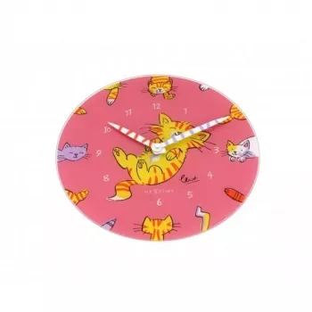 NeXtime kloks 8810 Tickle My Tummy, Ø30 cm, sienas, rozā/daudzkrāsains