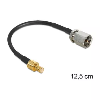 Koaksiālais kabelis DeLOCK 88473 0.125m FME SMB Zelts Melns