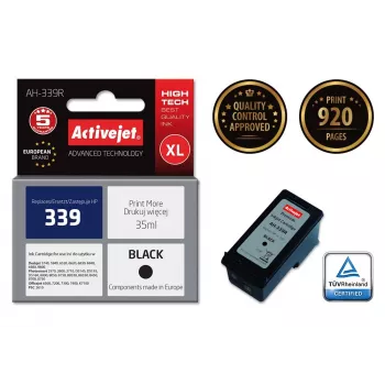 Activejet AH-339R tintas kasetne (aizstāj HP 339 C8767EE; Premium; 35 ml; melna)