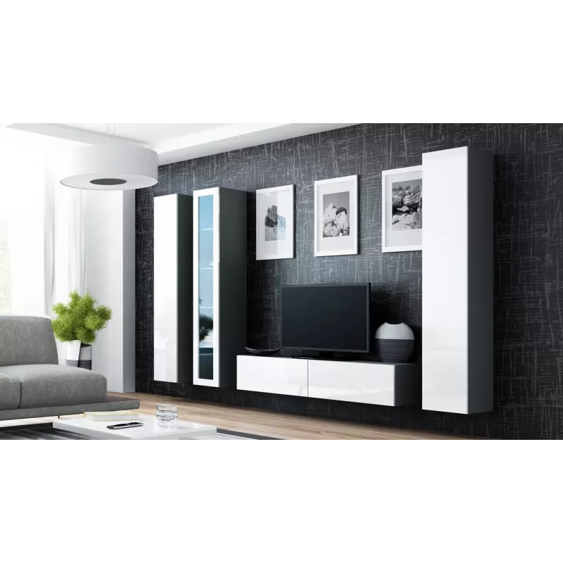 Cama TV statīvs VIGO 140 30/140/40 sonomas ozols/balts glancēts