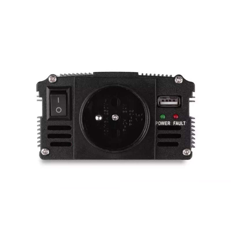 Strāvas invertors AZO 350/500W 24V uz 230V modelis 4PRZ24230IPS500, 350W nepārtraukta / 500W maksimālā