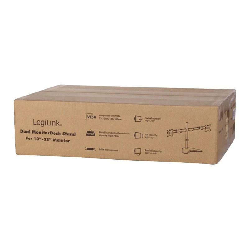 Monitoru stiprinājums LogiLink BP0045 81,3 cm (32 collas) Galda Melns Nerūsējošais tērauds