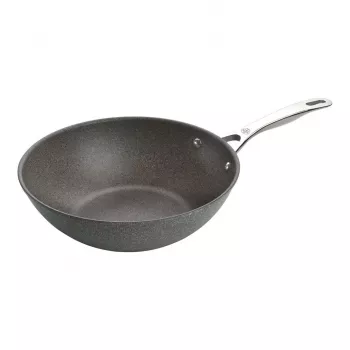 Wok/panna Ballarini 75002-815-0 Apaļa Antracīta 30 cm, alumīnijs, 6-slāņu granīta/titāna nepiedegošs pārklājums