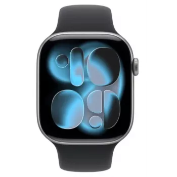 Apple Watch Series 11 GPS 46mm Space Grey Aluminium korpuss ar Melnu Sporta Siksniņu M/L