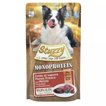 STUZZY Monoproteīna liellopu gaļa ar mellenēm - slapjā suņu barība - 150 g
