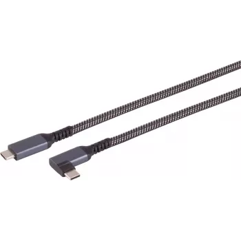 USB-C uz USB-C kabelis ShiverPeaks 14-75017 — USB 3.2 Gen 2 (10 Gbit/s), 1 m, Melns/Balts