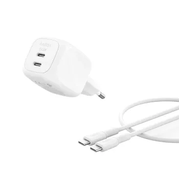 Belkin BoostCharge Pro - Barošanas bloks - GaN - 50 W - Ātrā uzlāde - 2 izejas porti (2 x USB-C)