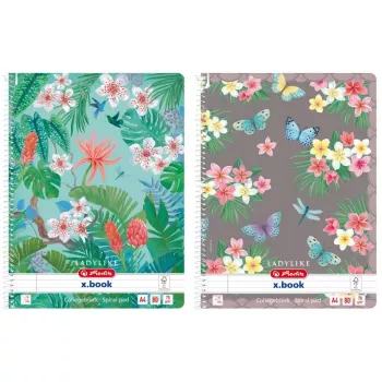 Spirālbloks Herlitz A4 Ladylike 80 lapas līnijās ar malu dažādos motīvos