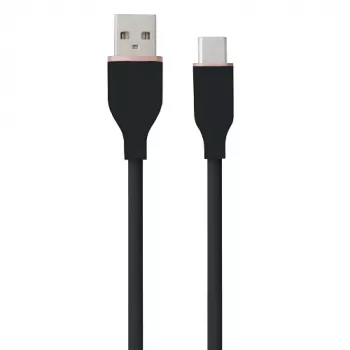 HISMART Silikona kabelis USB Type-A - Type-C (Melns, 2m)