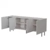 Kumode Cama Meble LUCCA 4D — 200 x 40 x 80 cm, smilškrāsas, skaidu plātne