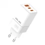 Beline sienas lādētājs 2x USB-C 1x USB 65W Balts (tikai galviņa) PD 3.0 QC